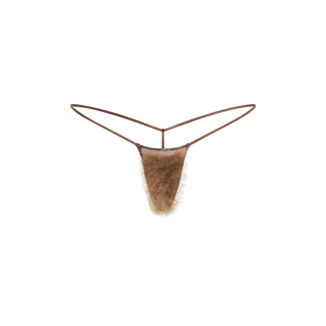 FAUX HAIR MICRO STRING THONG